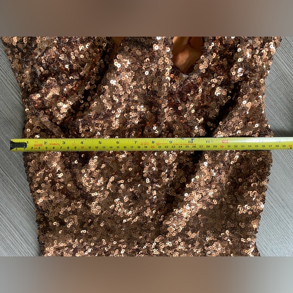 BNWOT French Connection for the Holidays! Beautiful Copper Sequin Dress, 4. - Picture 8 of 9